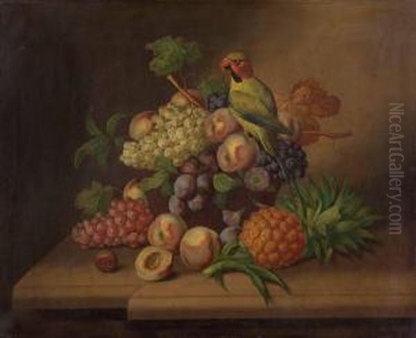 Fruchtestillleben Mit Papagei - view 1