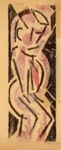 Stehende Gestalt Mit Geneigtem Kopf by Franz Wilhelm Seiwert