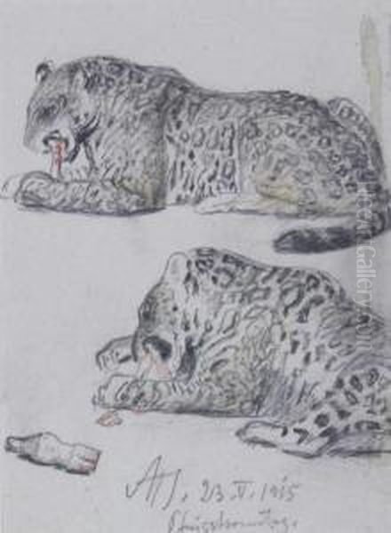 Zwei Liegende Leoparden - view 1