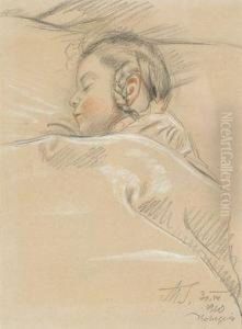 Studie Eines Schlafenden Kindes by Max Seliger