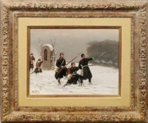 Deutsche Infanteristen In Winterlicher Landschaft