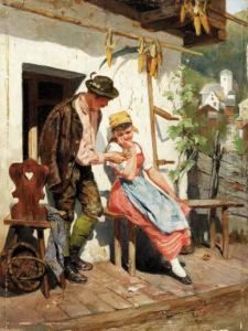 Tyrolean Couple
Oil On Panel by J. Sellenati