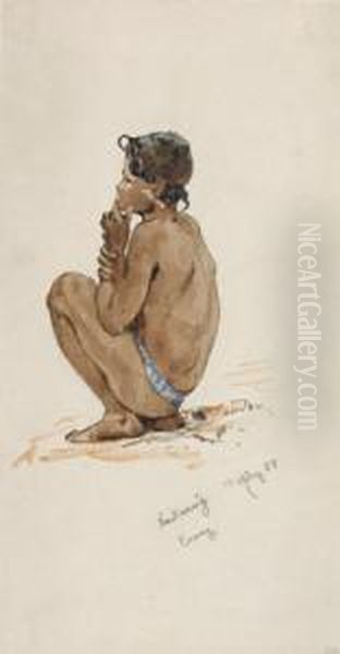 Hockender Bub - view 1
