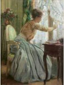Elegante Dans Un Interieur by Eugene Benjamin Selmy