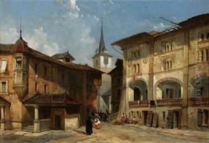 City Square With Clock Tower