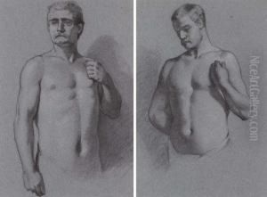Due Studi Per Nudi Maschili by Lino Selvatico