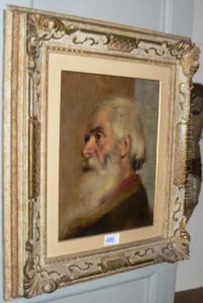 "ritratto Virile". Olio Su Tela, Cm. 40x30. Sul Retro Bozzetto Dipinto - view 1