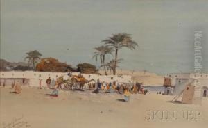 View Near Cairo by Prosper Louis Senat