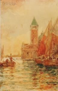 Venetian Canal by Prosper Louis Senat
