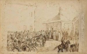 Etude Pour Uneoeuvre Representant La Visite Du Tsar Au Pape by Erina Senereunsky