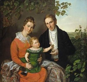 Familienbildnis Des Burgermeisters Bertram Aus Halle by Carl Adolf Senff
