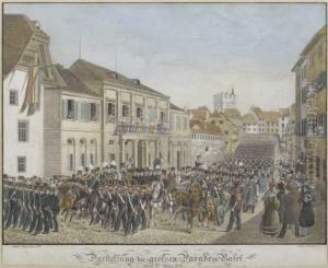 Darstellung Der Grossen Parade In Basel by Jakob Senn