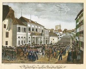 Darstellung Der Grossen Parade In Basel/am 13ten Merz 1831 by Jakob Senn