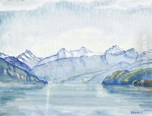 Thunersee Mit Eiger, Monch Und Jungfrau - view 1