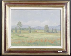 Landschaft Mit Mohnblumen. 1948. by Traugott Senn