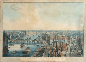Panorama Of Amsterdam As Seen From The Munttower by Senus Willem Van