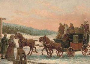 At The Coach Stop by George Harcourt Sephton