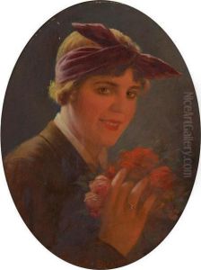 Elegante Au Bouquet De Roses by Louis Serendat De Belzim