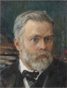 Portrait Of Emmanuel Nobel by Valentin Aleksandrovich Serov