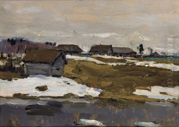 Village By The Water In Winter - view 1