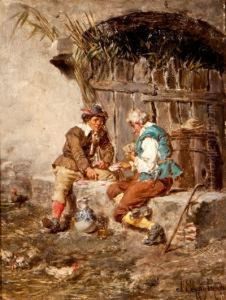 "jugando A Las Cartas" by Jose Serra Y Porson