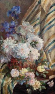 Vaso Di Fiori In Un Interno by Luigi Serralunga
