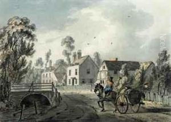 A Horse-drawn Cart Arriving In A Village - view 1