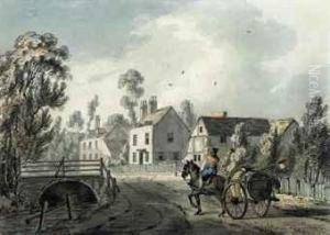 A Horse-drawn Cart Arriving In A Village A Horse-drawn Cart Arriving In A Village