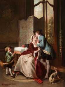 A Harmonious Encounter by Henri Auguste Calixte Cesar Serrur