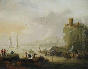 Two Ideal Landscapes With Boats.