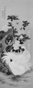 Peony And Roosters