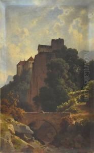 Schlos Tirol Bei Meran by Wilhelm Anton Maria Settari