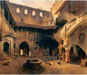 In Cortile by Wilhelm Anton Maria Settari