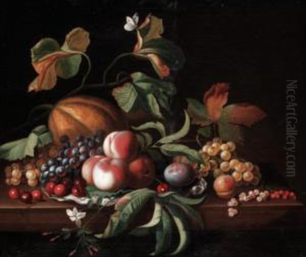 Still Life Of Fruit On A Ledge - view 1