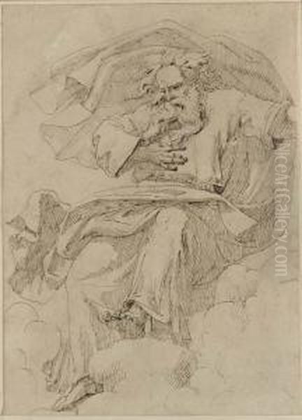 God The Father Seated Among Clouds - view 1