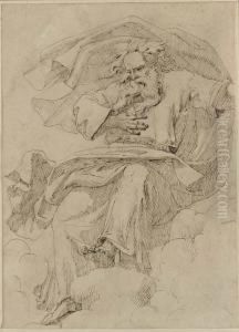 God The Father Seated Among Clouds by Ercole Setti