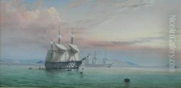 Men Of War At Anchor - view 1