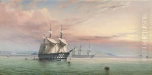 A Calm Day In Plymouth Sound by William Frederick Settle