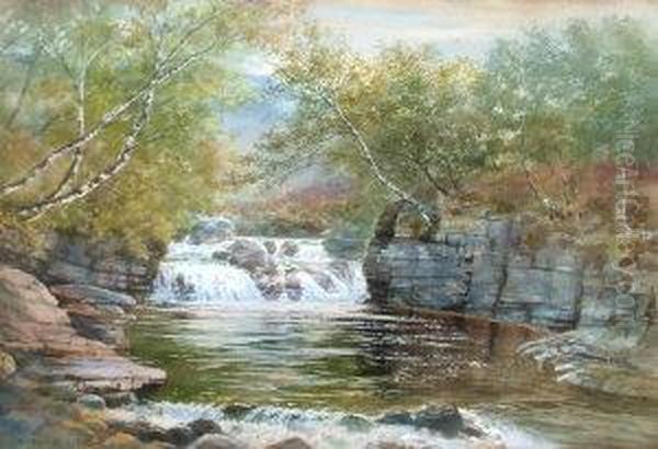 Waterfall In Woodland - view 1