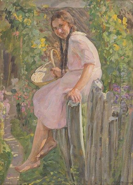 Esterina Seduta Sulla Palizzata (o Giovane Contadina) - view 1