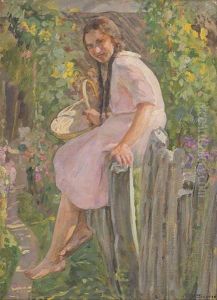 Esterina Seduta Sulla Palizzata (o Giovane Contadina)