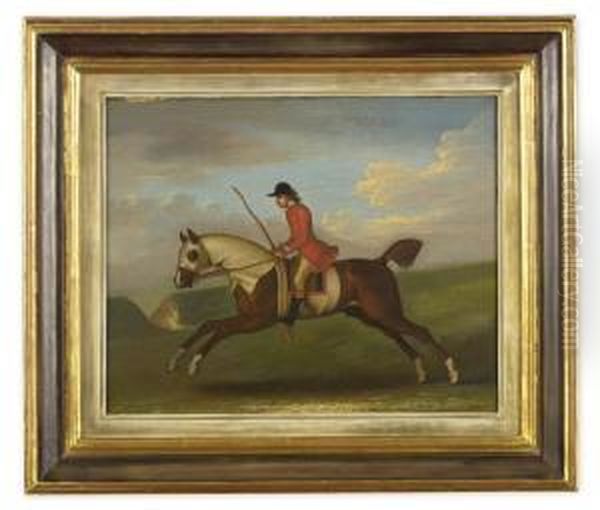 A Bay Racehorse With Jockey Up By The Gap At Newmarket - view 1