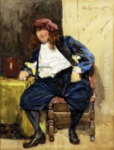 Study Of A Merry Toper, Seated Holding His Pipe Besides A Jug Of Ale Study Of A Merry Toper, Seated Holding His Pipe Besides A Jug Of Ale