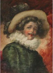 Portrait Of A Male Figure In 17th Century Garb Portrait Of A Male Figure In 17th Century Garb