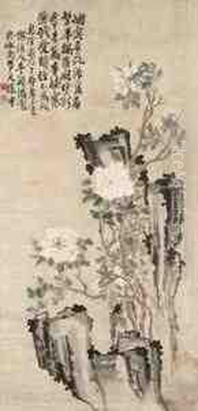 Peonies And Rocks - view 1