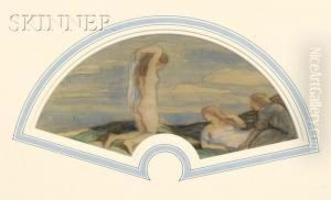 Lot Of Twofigure Studies Of Bathers, Possibly Fan Designs by Charles Haslewood Shannon