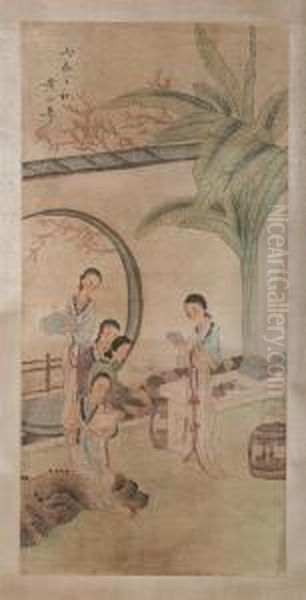 Female Scholars In Courtyard - view 1