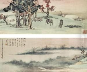 Horses In The Autumn Countryside by Zhang Shanzi