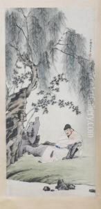 Scholar Under Willow Tree by Chen Shaomei