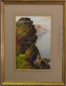 Rocky Outcrop On A Cliff In A West Country Coastal Landscape by John Shapland